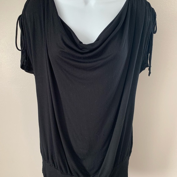 Fashion Bug Black Drape Neck Blouse - Picture 16 of 16